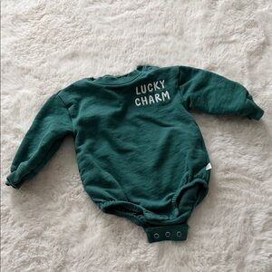 Lucky Charm Green Long-Sleeve One-Piece for Kids